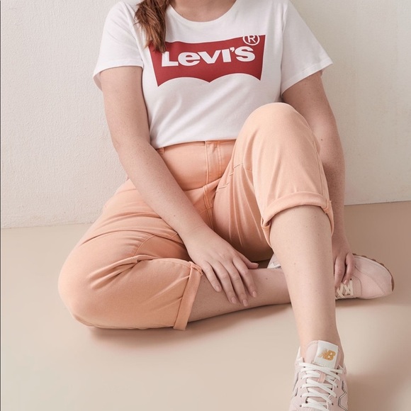 Addition Elle Women Salmon Orange Pink Pastel Slim Leg Denim Size 10 - Picture 4 of 7